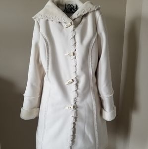 Coldwater Creek long faux suede faux fur jacket